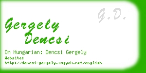 gergely dencsi business card